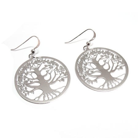 Sterling Silver Tree of Life Earrings - Click Image to Close